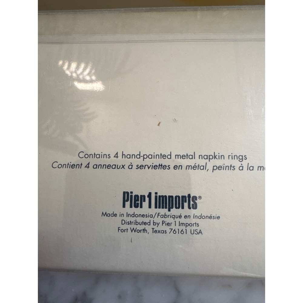 Pier 1 Imports Butterfly Napkin Rings Hand Painted Metal Set of 8 Muted Pastels - Picture 7 of 8